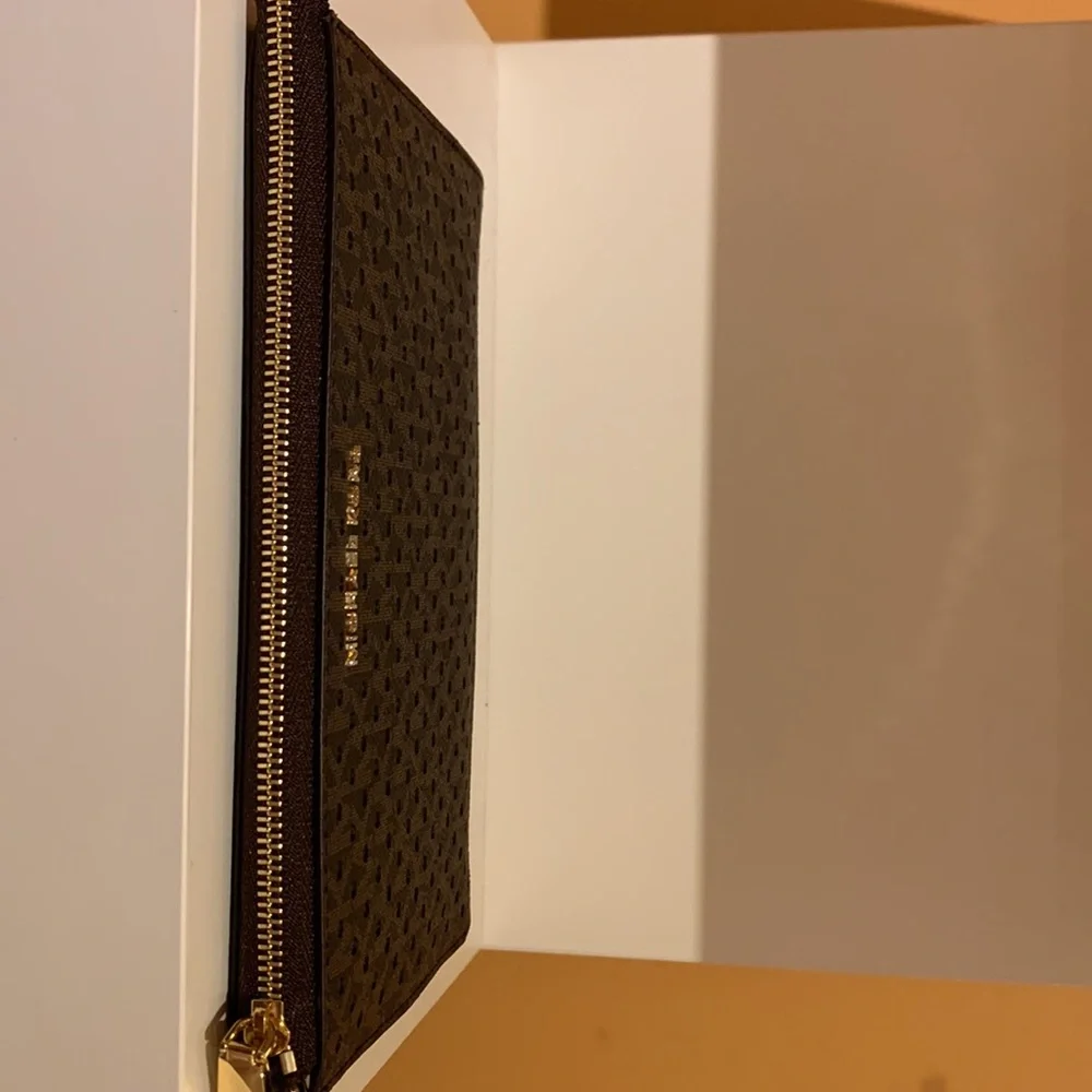Michael Kors Clutch Brown and Tan - Picture 3 of 3